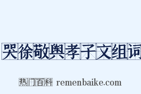 哭徐敬舆孝子文组词是什么意思的图片